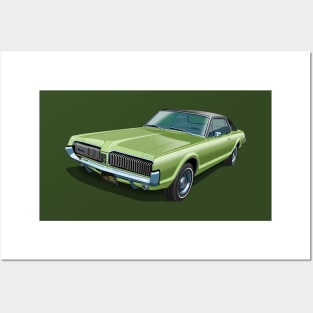 1967 Mercury Cougar in lime frost Posters and Art